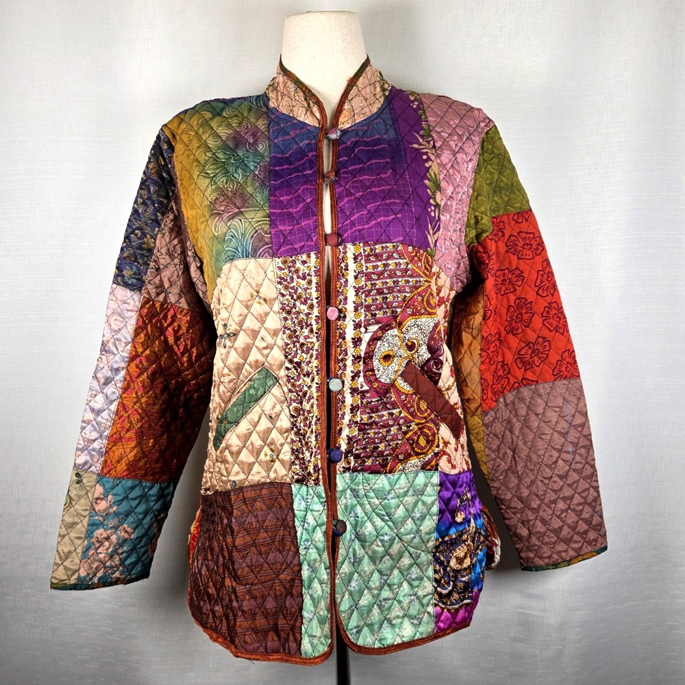 Sacred Threads Patchwork Quilted Jacket Women's L… - image 1